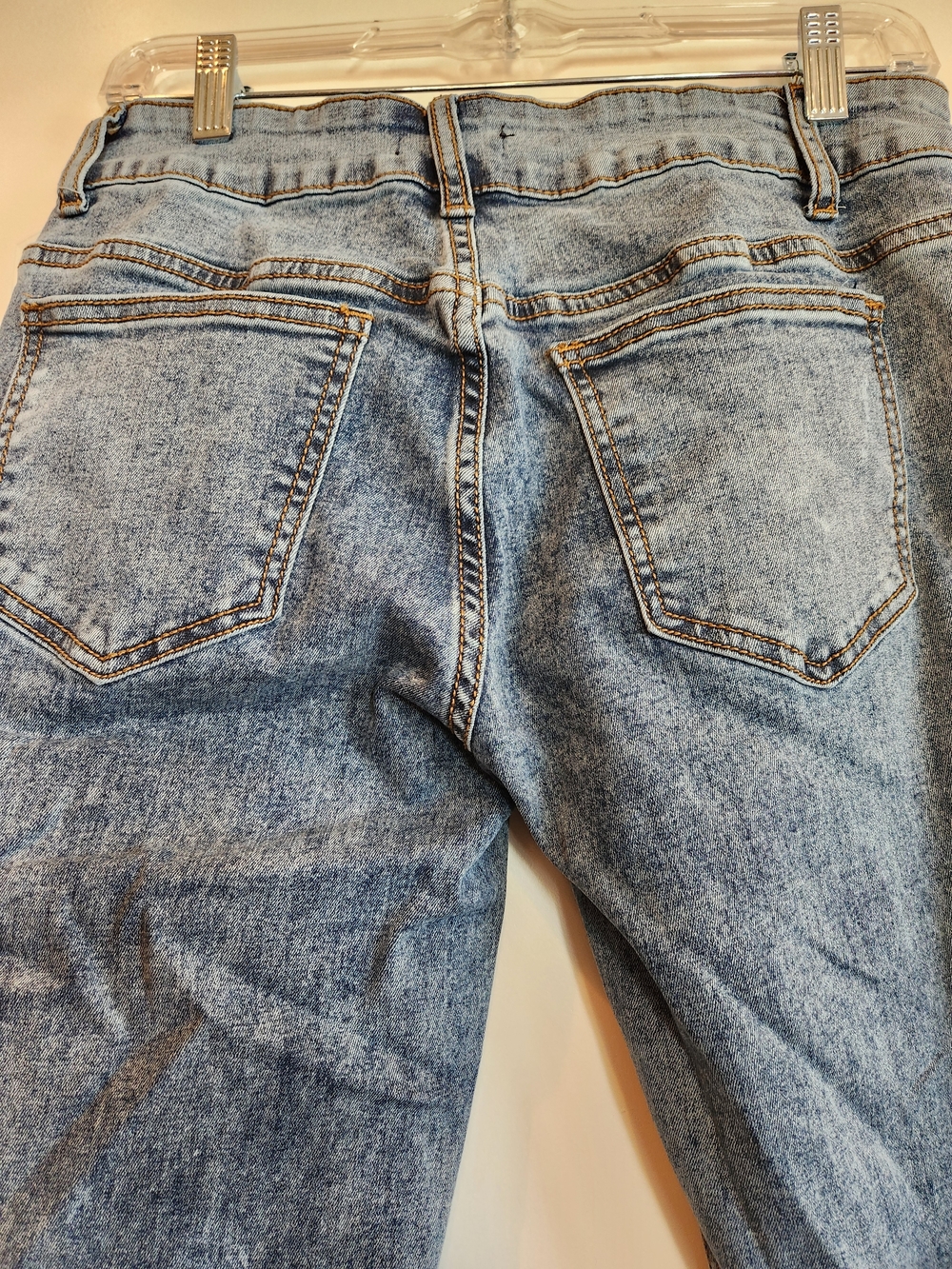Hot Topic Light Blue Flare Jeans with Embroidered Cross - Picture 7 of 12